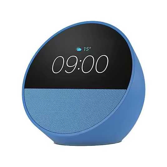 Echo Spot Amazon (modelo de 2024), Despertador inteligente con sonido de calidad y Alexa, Color Azul, Blanco y Negro - 1