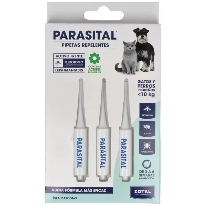 Parasital Pipetas Perro Pequeño Y Gatos (-10 Kg) 3 X 1.25 Ml - 1