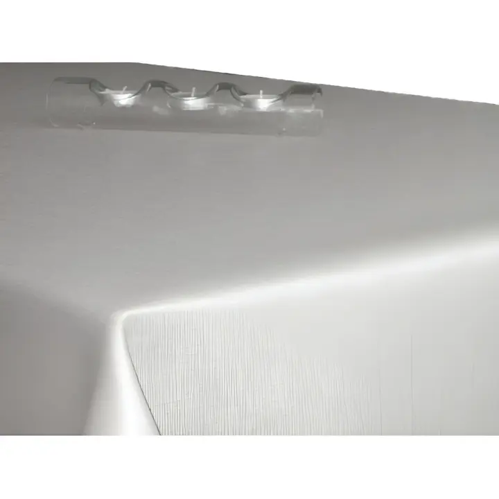 Hulehule Tex- Mantel de Hule Grueso Polyline  Ambar Blanco Mantel con Forro de Felpa Grueso Antimanchas y de Facil Limpieza - 1