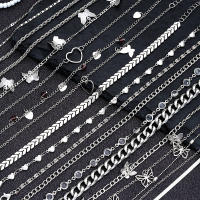 Juego De 20 Pcs Pulseras De Pie De Mariposa Y Corazón De Moda Metálica Bohemia Vintage Con Perlas Para Mujer Joyería De Playa Regalos Clásicos - details 3