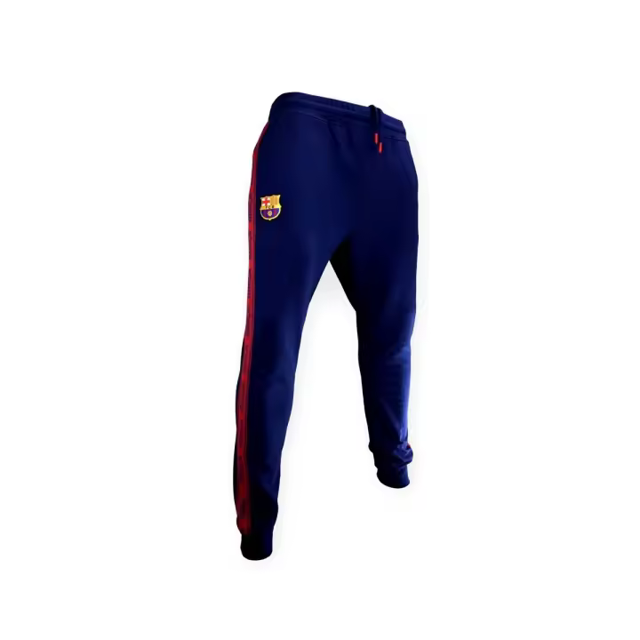 Pantalón de entrenamiento FC Barcelona training azul oscuro detalle escudo bandas granate laterales - 1