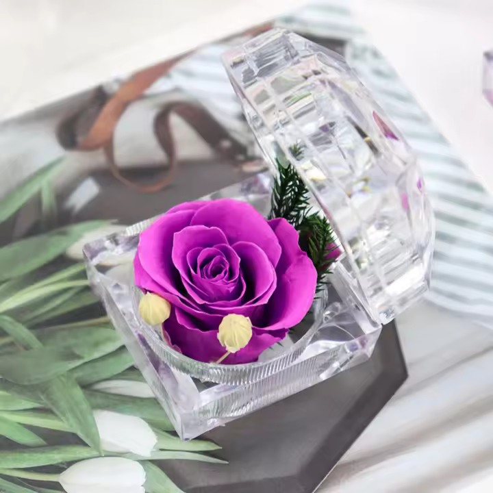 Rosa Inmortal De Cristal Decoración De Flores Reales Para Bodas San Valentín Cumpleaños Aniversarios Regalos Creativos - 1