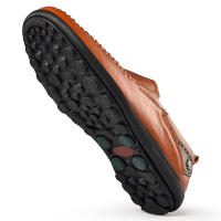 Zapatos Casuales Hechos a Mano Para Hombres Plataforma Plana Transpirables Zapatillas De Exterior Loafers Con Cubierta Superior De Cuero Split - details 15