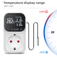 Controlador De Temperatura Digital Con Display LCD Timbre Preset Para Enfriamiento Y Calentamiento Sensor De Temperatura EU Plug 220V - details 2
