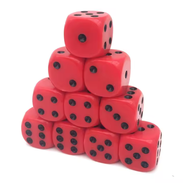 Juego De Dados Acrílicos 10 Piezas 6 Cara 16MM D6 Patrón Grabado Poliedro Para Juegos De Mesa RPG Dungeons And Dragons - 1