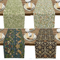 1pc Hermoso Telar De Mesa Vintage Con Floral De William Morris Decoración Para Comedor Familiar Fiesta De Vacaciones En La Cocina - details 8
