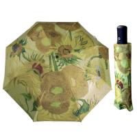 Paraguas automático de pintura al óleo de Van Gogh, accesorio pequeño de vinilo fresco, plegable, resistente al viento y al sol - details 1