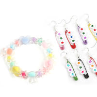 50pcs Estrellas De Cinco Puntos De Acrílico 12mm Colores Mixtos Transparentes Y Frotescidos Bolas Sueltas Para Fabricación De Joyas Accesorios Para Pulseras DIY - details 1