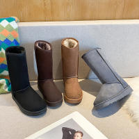 Botas De Nieve BCEBYL De Terciopelo Cálido Y Moda Casual Con Punta Redonda Y Suela Gruesa Color Sólido Medias Cañas Para Mujer - details 2