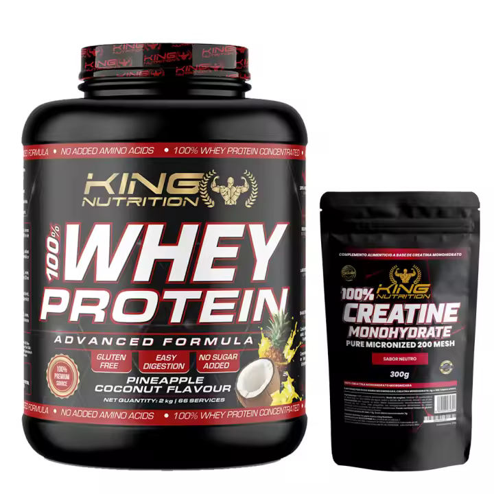 King Nutrition 100% Whey Protein 2kg + Creatina monohidratada 300gr mejora tu rendimiento y aumenta la masa muscular* - 1