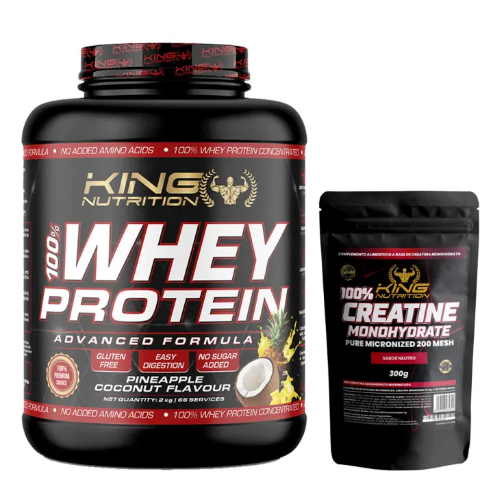 King Nutrition 100% Whey Protein 2kg + Creatina monohidratada 300gr mejora tu rendimiento y aumenta la masa muscular* - 1