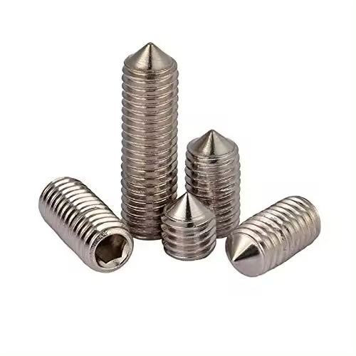 10 tornillos sin cabeza de punta cónica de acero inoxidable, varias roscas métricas, tornillo sin cabeza hexagonal (M5x10mm) - 1