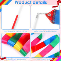 18pcs Cintas De Danza Brillantes Para Gimnasia 78.7 Pulgadas Variedad De Colores Con Palas Para Niñas Accesorio De Danza Y Gimnasia - details 1