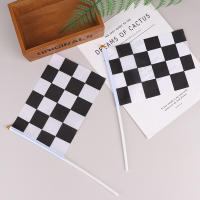 10Pcs Bandera Cuadrada Negra Y Blanca De Alta Calidad Para Carreras Bandera De Automóvil De Polyester Decoración De Deportes - details 5