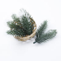 10/20PCS Material De Coronas Navideñas Plantas Artificiales Decorativas Para Bodas Y Hogar Flores De Plástico Pina De Pino Hoja De Nieve - details 6