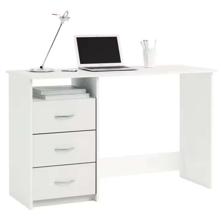 Miroytengo Escritorio Juvenil con Cajones y Hueco Color Blanco o Roble/Blanco 123 cm - 1