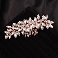 Peine De Novia Con Cristales De Rhinestone En Rosa Oro Y Plata Accesorio De Cabello Para Mujer Joyería De Cabeza Para Boda - details 1