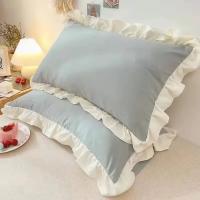 Funda De Cojín Princesa Europea Con Volante Decorativa De Algodón Cierre Invisible Para Adorno Del Hogar Y Dormitorio - details 8