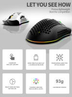 Ratón Gaming Wireless USB 2.4G RGB Luz Honeycomb Recargable BM600 Para PC Laptop Notebook Mouse Despacho Cute Para Jugador - details 11