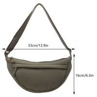 Bolso De Mano En Forma De Dumpling Para Mujer Estilo Casual Con Correa Ajustable Bolso Crescent Bolsos De Hombro Moda Sólida - details 9