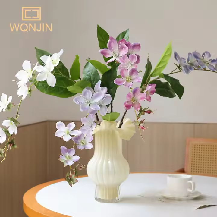 1PC Flores Colgantes De Seda Simulación De Jasmine Para Decoración De Balcones Y Bodas Artesanía Floral Artificial Para Hogar Y Jardín - 1