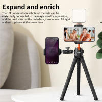Trípode De Octopus Flexible Mini Con Montura De Hielo Cabeza De Balón Giratoria 360 ° Soporte De Carga Máx. 2KG Placa Rápida Para Cámara DSLR Mirrorless System Video Y Smartphones - details 3