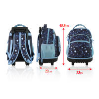 Mochila con ruedas de gran capacidad, silenciosa y linda para estudiantes de primaria. - details 3
