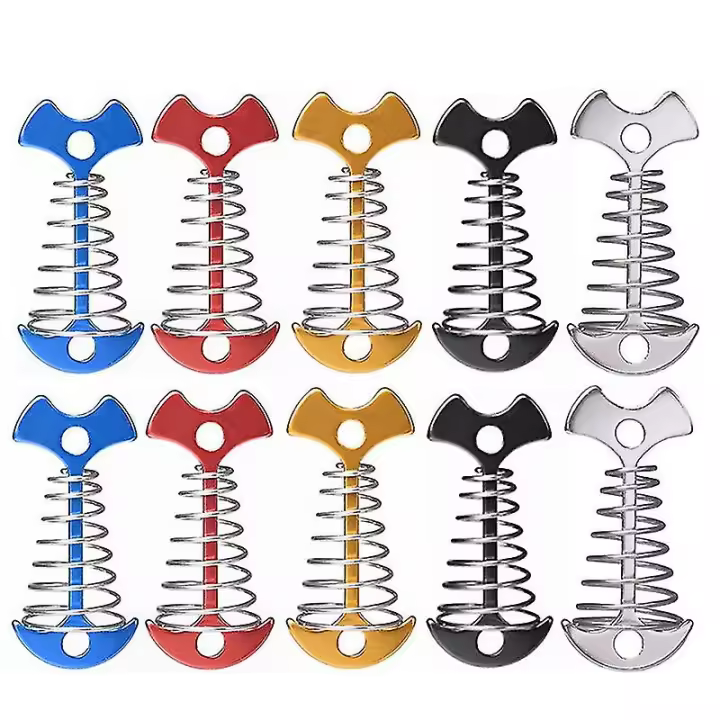 10 unids tabla ajustable Piso Primavera Ancilla Tienda Clavijas tapa al Aire Libre Toldo cubierta Fija clavos camping Tienda Ganchos - 1