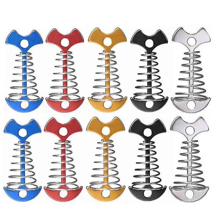10 unids tabla ajustable Piso Primavera Ancilla Tienda Clavijas tapa al Aire Libre Toldo cubierta Fija clavos camping Tienda Ganchos - 1