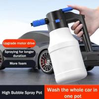 Eyector de espuma eléctrico portátil de 1,5 l, generador de espuma para lavado de autos, tipo pulverizador, recargable, neumático, pulverizador de agua a alta presión - details 1
