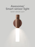 Lámpara De Pared Magnética LED De Madera Con Sensor De Movimiento PIR Luz Nocturna Recargable USB Para Casa Escaleras Dormitorio Iluminación De Mesa - details 1
