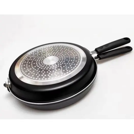 HAPPY FRIENDS Sartén Doble Volteadora Tortilla Antiadherente Ø24cm. Valida para todo tipo de cocinas, apta para lavavajillas, teflon, Muy alta calidad, garantía de por vida, Sartén para tortillas o para usarla como 2 sartenes - 1