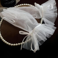 Guantes De Boda Elegantes Para Novia Con Lazo Accesorios De Boda Para Damas Guantes De Noche Formales De Encaje Rayón Talla Única - details 37