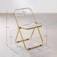 ORION91 Silla Plegable FÉNIX Dorado 48x75x53cm Comedor Oficina Salón Teletrabajo Cocina - SpazioLuzio - details 0
