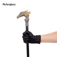 Bastón De Caminar Dragón De Lujo Dorado Y Negro Elegante Decorativo Para Caballeros Cosplay 93cm Punta De Goma Manija Recta Material De Aluminio Y Acero - details 7