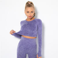 SSITO Conjunto de Yoga sin Costura para Mujer, trajes Deportivos para Fitness, ropa de Gimnasio, Top Short de manga Largo, camisas, Mallas para Corver High, pantalones de entrenamiento - details 33