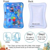 Tapete de agua para bebé, tapete de juego acuático sin BPA, juguetes para bebés de 3 a 6 a 9 meses, tapete inflable para el tiempo boca abajo, actividades divertidas para estimular el crecimiento de su bebé, juguete para niños Ocean - details 2