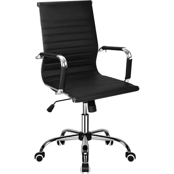 T-Lovendo Silla de Oficina Ergonómica Reclinable de Diseño Piel Cuero Sintético Estudio Sillón Moderna Altura Regulable Elegante - 1