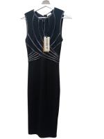 Met vestido para mujer ,negro y plata midi ideal para una ocasion especial - details 0