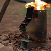 Estufa De Madera Mini Para Camping Portátil Adecuada Para Tienda De Tela De Campaña Quemador Desmontable De Acero Inoxidable Rocket Stove Grill De Bolsillo Para Picnic - details 5