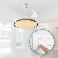 WellHome Ventilador de Techo con Luz LED Ø53x30cm 40W - Aspas retráctiles, Silencioso, 6 Velocidades, Mando a distancia y luz regulable en 3 tonos - details 5