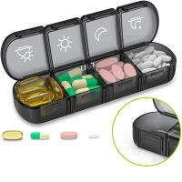 Estuche De Medicamentos Portátil Para Viajes Cortos Con Compartimentos Secretos Capacidad Para 7 Días Material Ecológico Plástico Rectangular - details 7