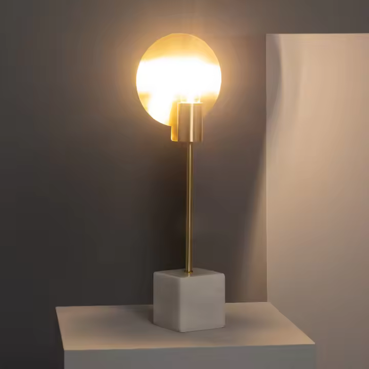 Ledkia Lámpara de Mesa Mármol y Metal Argos Dorado - 1