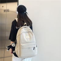 Mochila universitaria impermeable de alta capacidad para niña, morral escolar para ordenador portátil, bolsa de viaje para libros, Color sólido, a la moda, novedad de 2024 - details 12