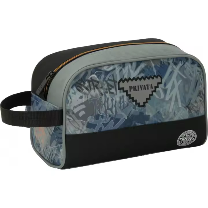 Neceser Privata Thunder Adaptable con Cierre de Cremallera - Negro - Medidas: 25x15,5x11 cm - 1