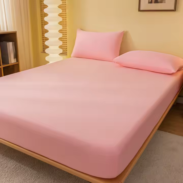 Sábana Matte Sólida 1 Pieza Rosa Claro Para Dormitorio Cobija De Cama De Poliéster 100% Sin Almohadillas Incluidas - 1