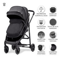 Asalvo Trío Convertible Biarritz 3 en 1 – Carrito de Bebé Evolutivo con Capazo, Silla de Paseo y Auto, Desde Recién Nacido hasta 22 kg, Plegado Fácil y Compacto - details 1