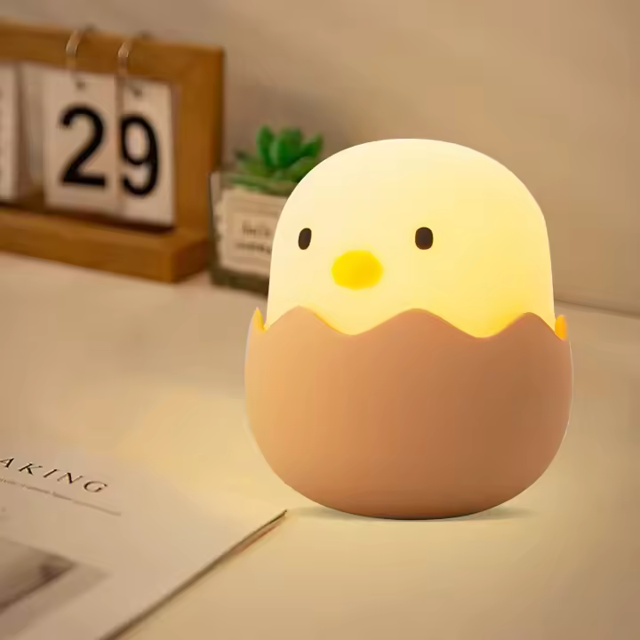 Luz de noche para niños, lámpara para niños, control táctil regulable, recargable, Luz de noche para decoración de dormitorio para niños, regalo, Plástico - 1