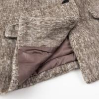 Abrigo Elegante De Lana Para Mujer Con Cuello De Palmetto Largo Manga Full Botones Otoño/Invierno Suéter De Oficina Suelto - details 7