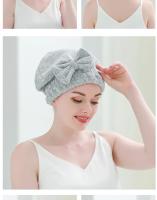 Toalla De Bambú Para Secado Rápido De Pelo Con Lazo Turban De Ducha Para Mujeres Absorbente Anti Encarcelamiento Microfibra - details 6